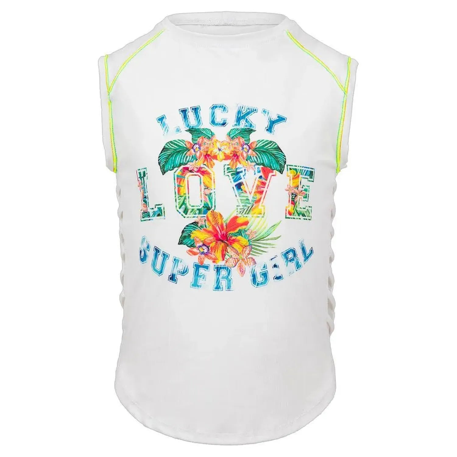 Girls' Tennis Muscle Tank-Apparel-Lucky In Love-92152-10955_LOVE_U-L-Tennis Express