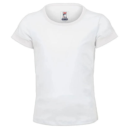 Girls' Short Sleeve Tennis Crew-Apparel-Fila-92161-100_WHITE-L-Tennis Express