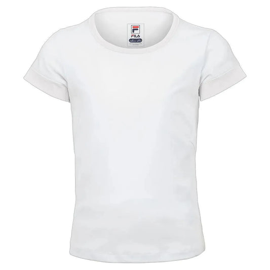 Girls' Short Sleeve Tennis Crew-Apparel-Fila-92161-100_WHITE-L-Tennis Express