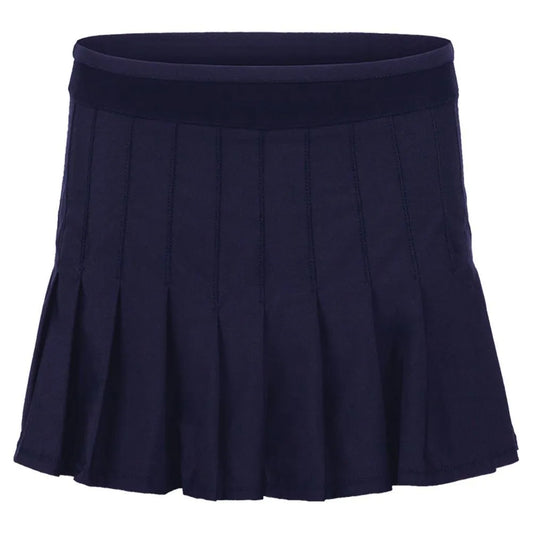 Women's Long Retro Pleated Tennis Skort-Apparel-Lucky In Love-93195-401_MIDNIGHT-L-Tennis Express