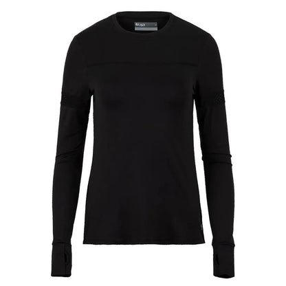 Women's Pacer Long Sleeve Tennis Top-Apparel-Lija-93227-BLACK-L-Tennis Express