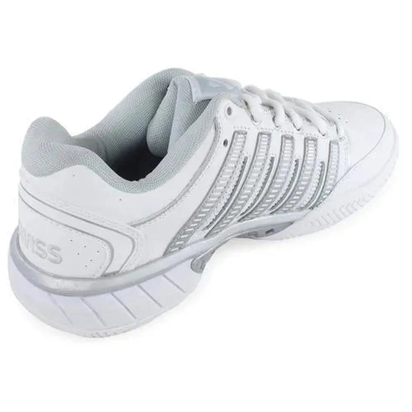 Women's HyperCourt Express Leather Tennis Shoes White and Silver