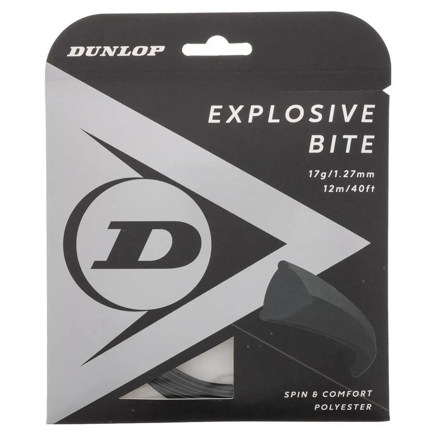 Explosive Bite Black 17G Tennis String-Strings-Dunlop-93431-DEFAULT-L-Tennis Express