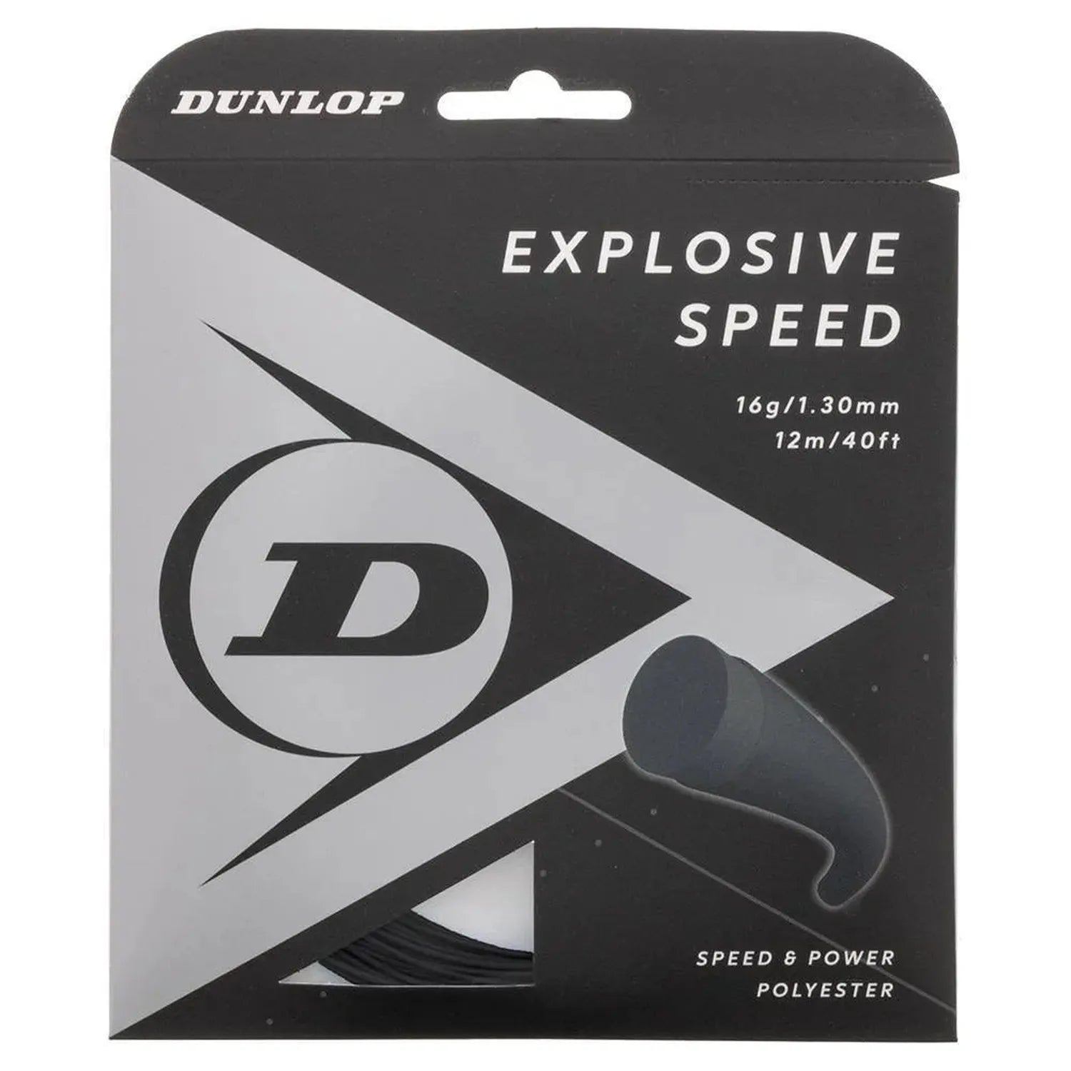 Explosive Speed Black 16G Tennis String-Strings-Dunlop-93438-DEFAULT-L-Tennis Express