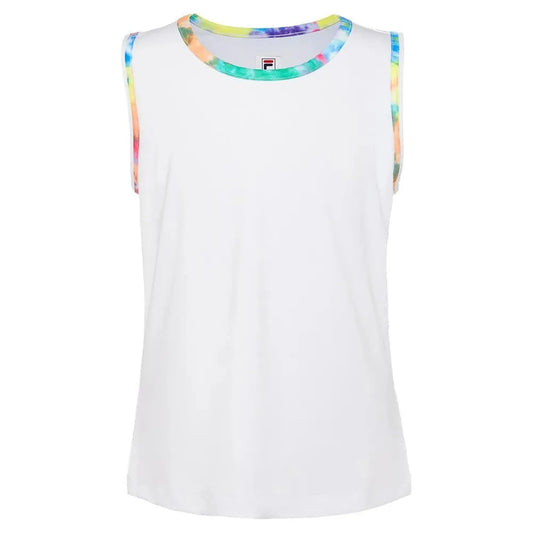 Girls' Full Back Tennis Tank White and Tie Dye-Apparel-Fila-93490-DEFAULT-L-Tennis Express
