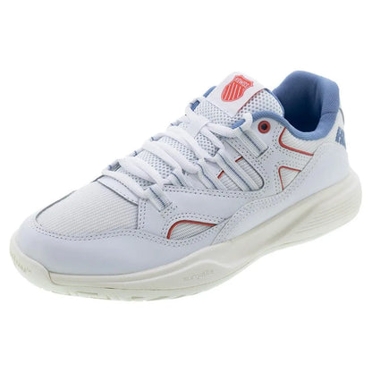 Women's Tura Team Pickleball Shoes White and Faded Denim-Footwear-K-Swiss-94076-163S25_39159d64-9d26-4ab2-b02f-387b8048cef1-Tennis Express