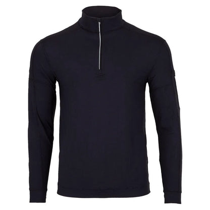 Men's Mock Zip Tennis Top-Apparel-BloqUV-94323-BLACK-L-Tennis Express