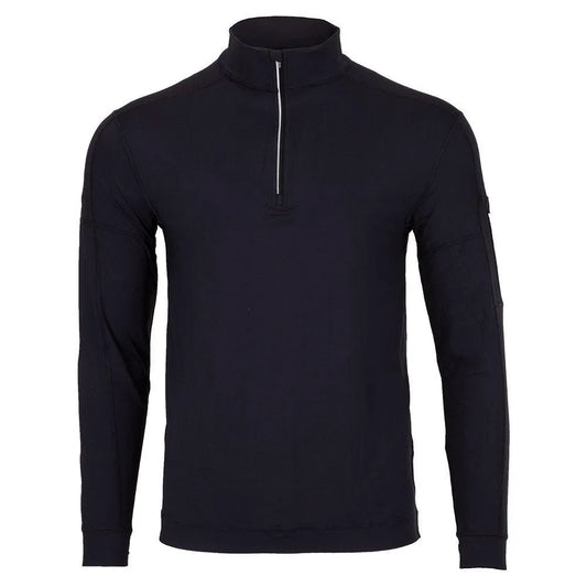 Men's Mock Zip Tennis Top-Apparel-BloqUV-94323-BLACK-L-Tennis Express