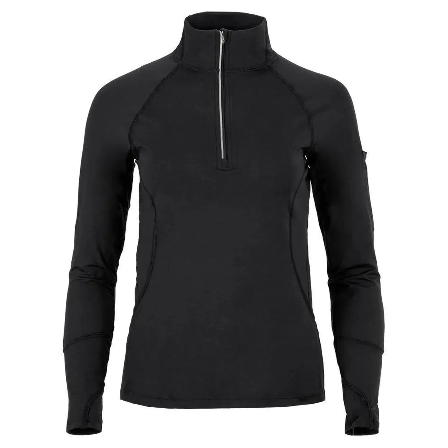 Women's Mock Zip Tennis Top-Apparel-BloqUV-94389-BLACK-L-Tennis Express