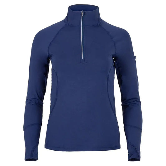 Women's Mock Zip Tennis Top-Apparel-BloqUV-94389-NAVY-L-Tennis Express