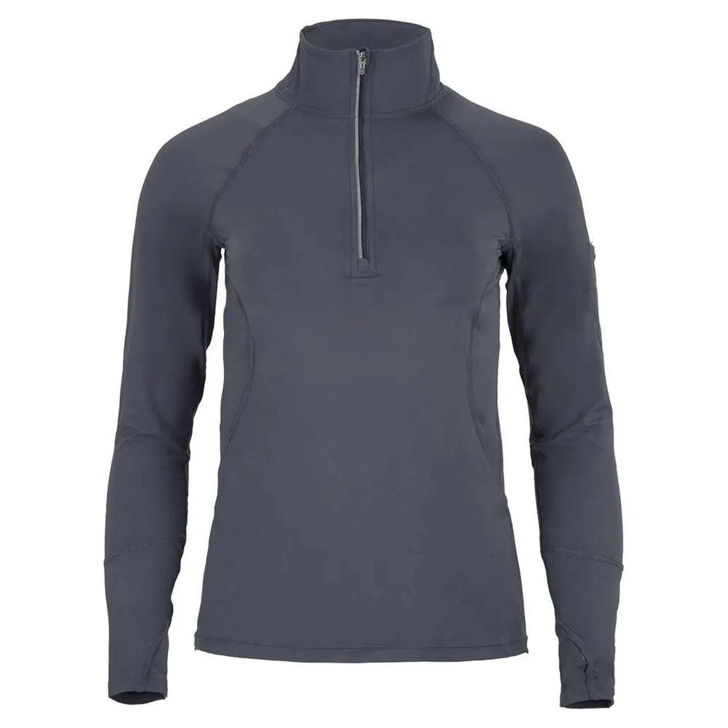 Women's Mock Zip Tennis Top-Apparel-BloqUV-94389-SMOKE-L-Tennis Express