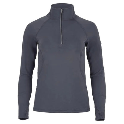 Women's Mock Zip Tennis Top-Apparel-BloqUV-94389-SMOKE-L-Tennis Express