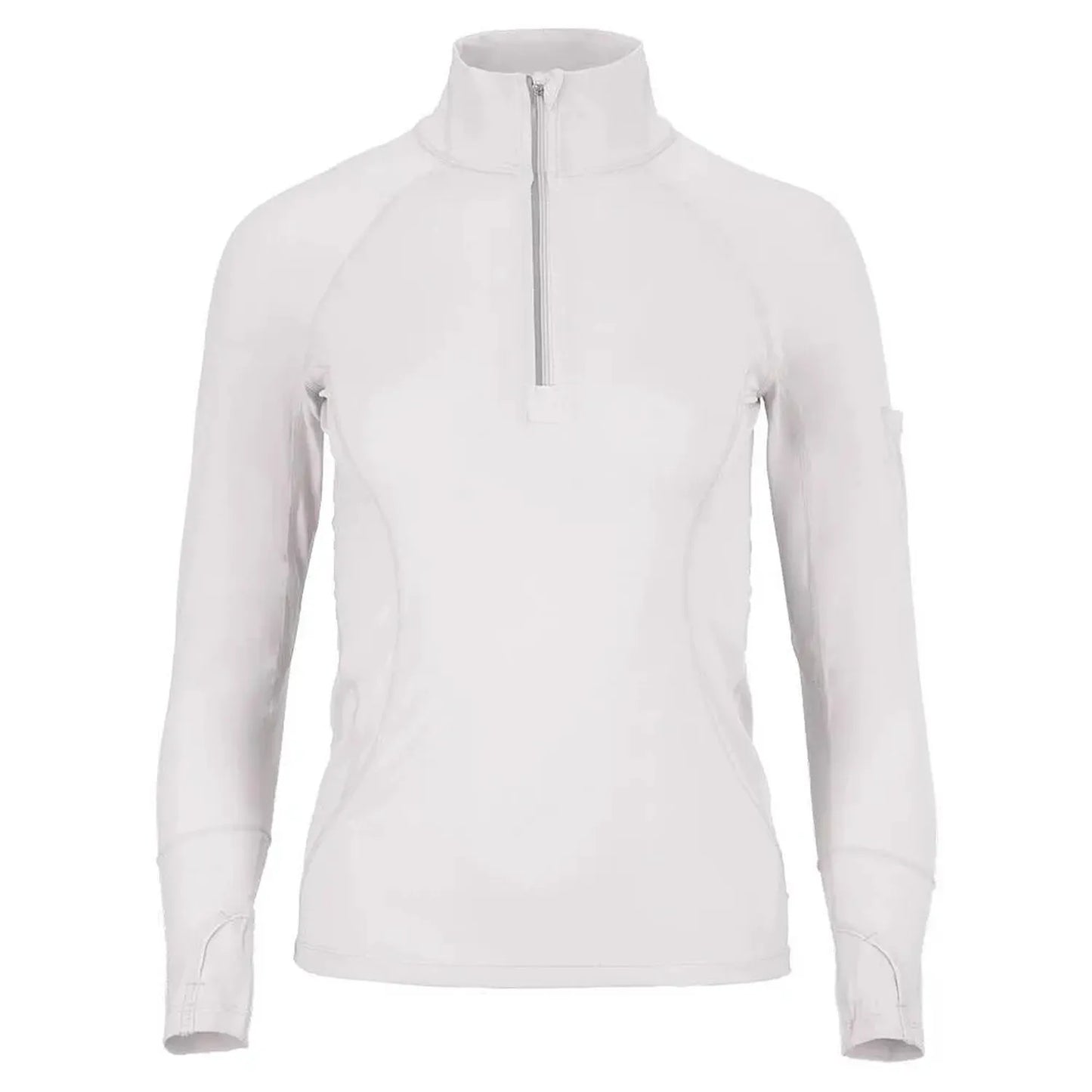 Women's Mock Zip Tennis Top-Apparel-BloqUV-94389-WHITE-L-Tennis Express