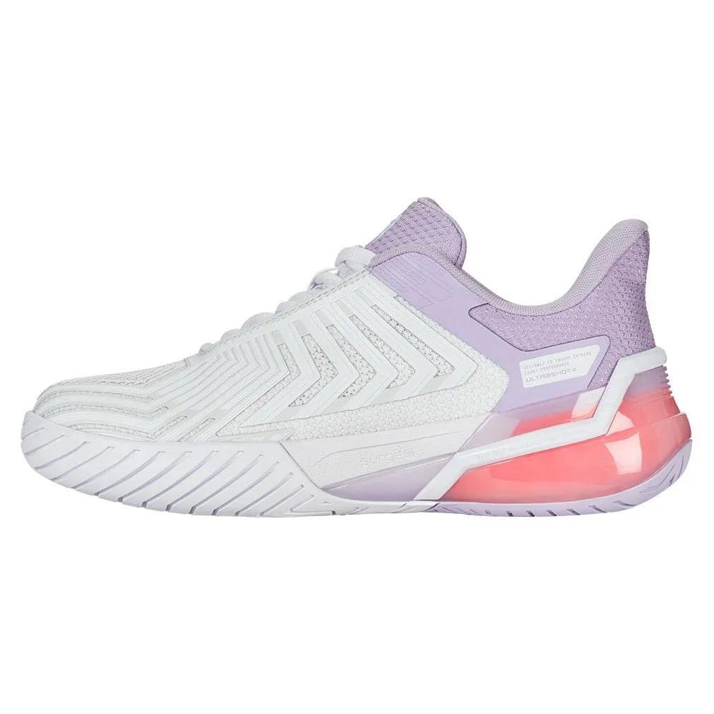 Women's Ultrashot 4 Tennis Shoes White and Orchid Petal