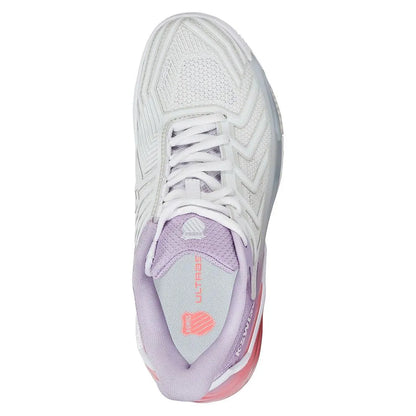 Women's Ultrashot 4 Clay Tennis Shoes White and Orchid Petal