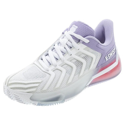 Women's Ultrashot 4 Clay Tennis Shoes White and Orchid Petal-Footwear-K-Swiss-94438-182S25_ebb5ede1-88d5-4fd0-99fc-4ee3a8b18af2-Tennis Express