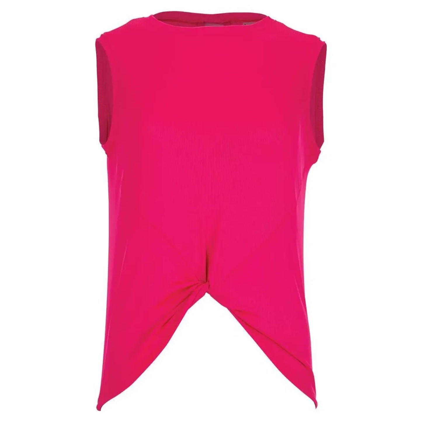 Women's Twist Front Tennis Tank-Apparel-Lucky In Love-95644-645_SHOCK_PINK-L-Tennis Express
