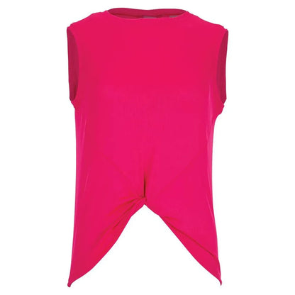 Women's Twist Front Tennis Tank-Apparel-Lucky In Love-95644-645_SHOCK_PINK-L-Tennis Express