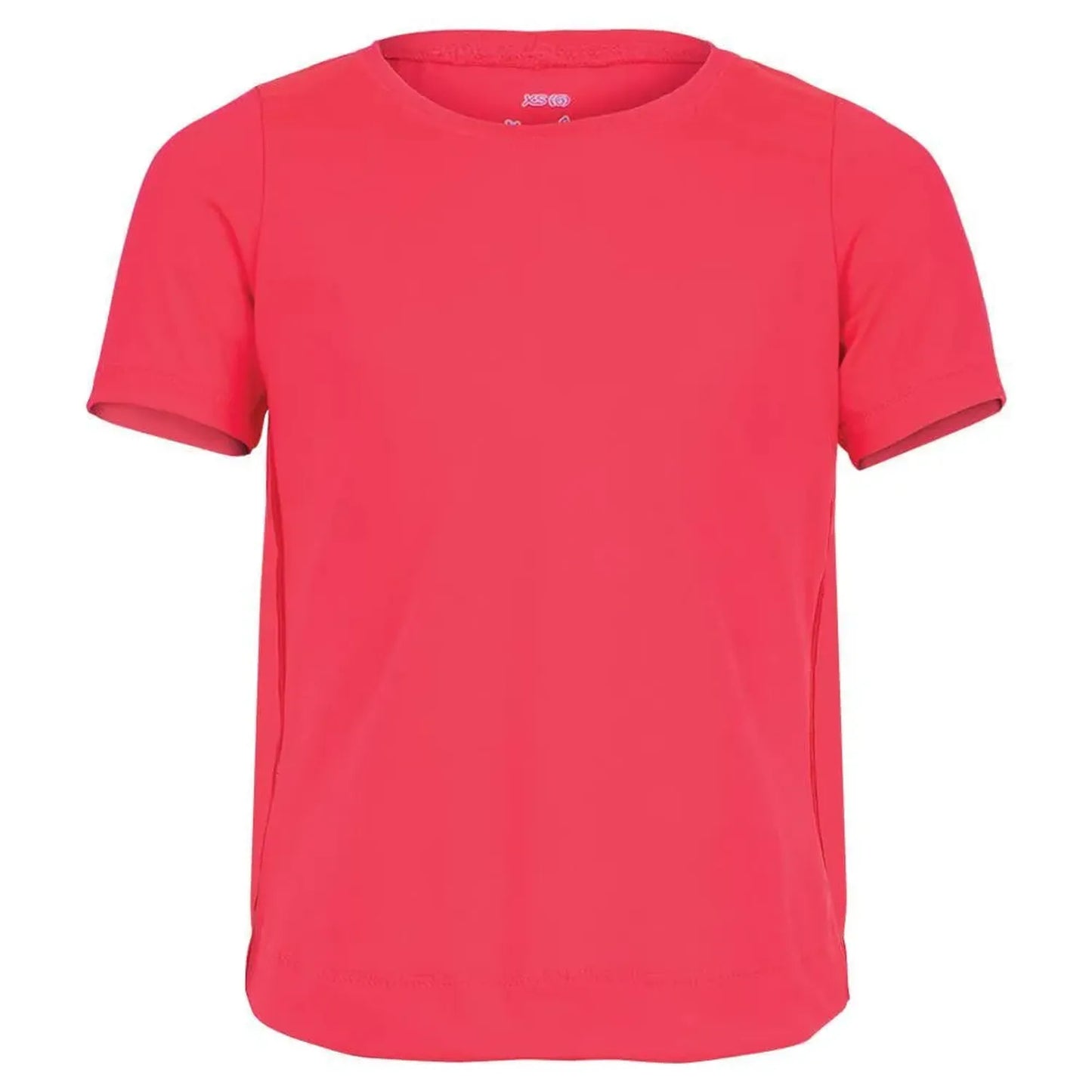 Girls' Dynamic High-Low Short Sleeve Tennis Top-Apparel-Lucky In Love-95662-647_CORAL_CRUSH-L-Tennis Express