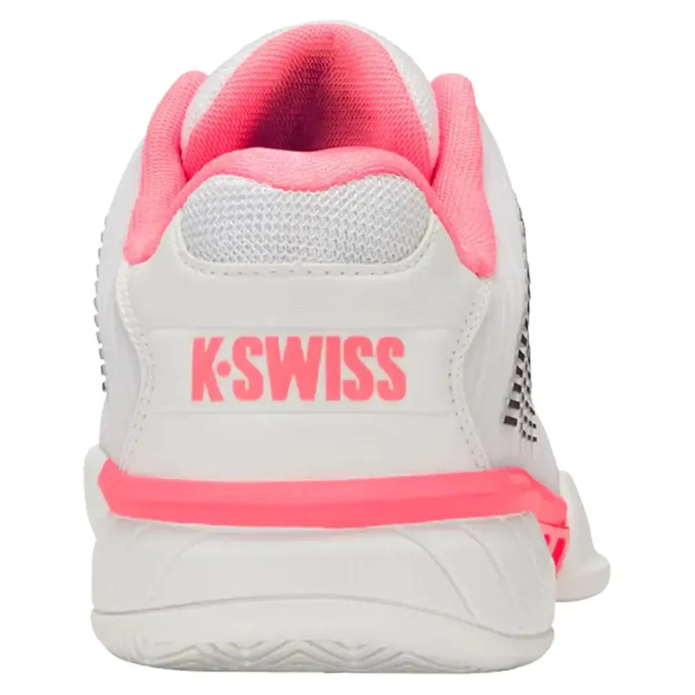 Women's Hypercourt Express 2 Tennis Shoes White and Neon Pastel Pink