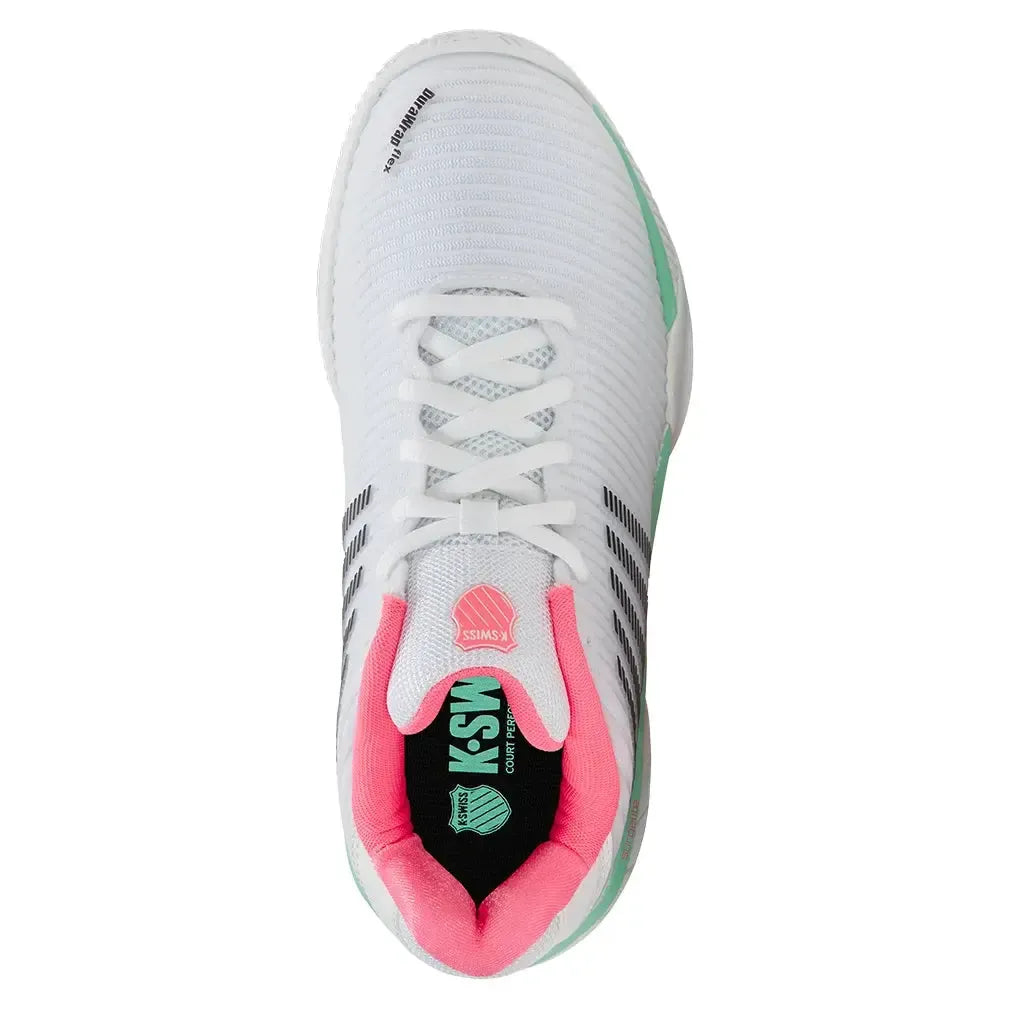 Women's Hypercourt Express 2 Clay Tennis Shoes White and Neon Pastel Pink