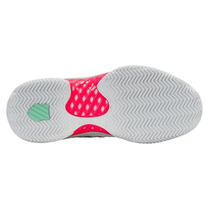 Women's Hypercourt Express 2 Clay Tennis Shoes White and Neon Pastel Pink