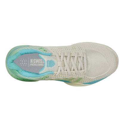 Women's Express Light Wide Pickleball Shoes Egret and Patina Green