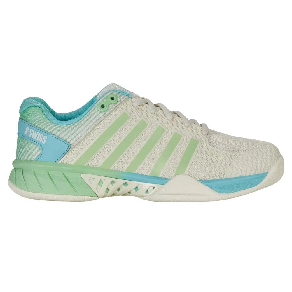 Women's Express Light Wide Pickleball Shoes Egret and Patina Green