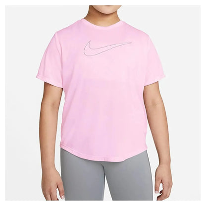 Girls' Dri-FIT One Short-Sleeve Top (Extended Size)-Apparel-Nike-97673-663_PINK_FOAMGY-L-Tennis Express