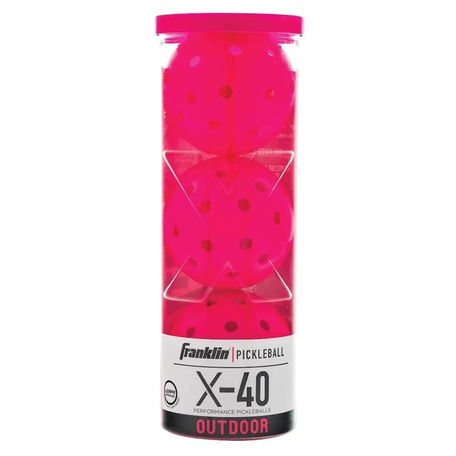 X-40 Outdoor Pickleballs 3 Pack Pink-Balls-Franklin Sports-97816-DEFAULT-L-Tennis Express