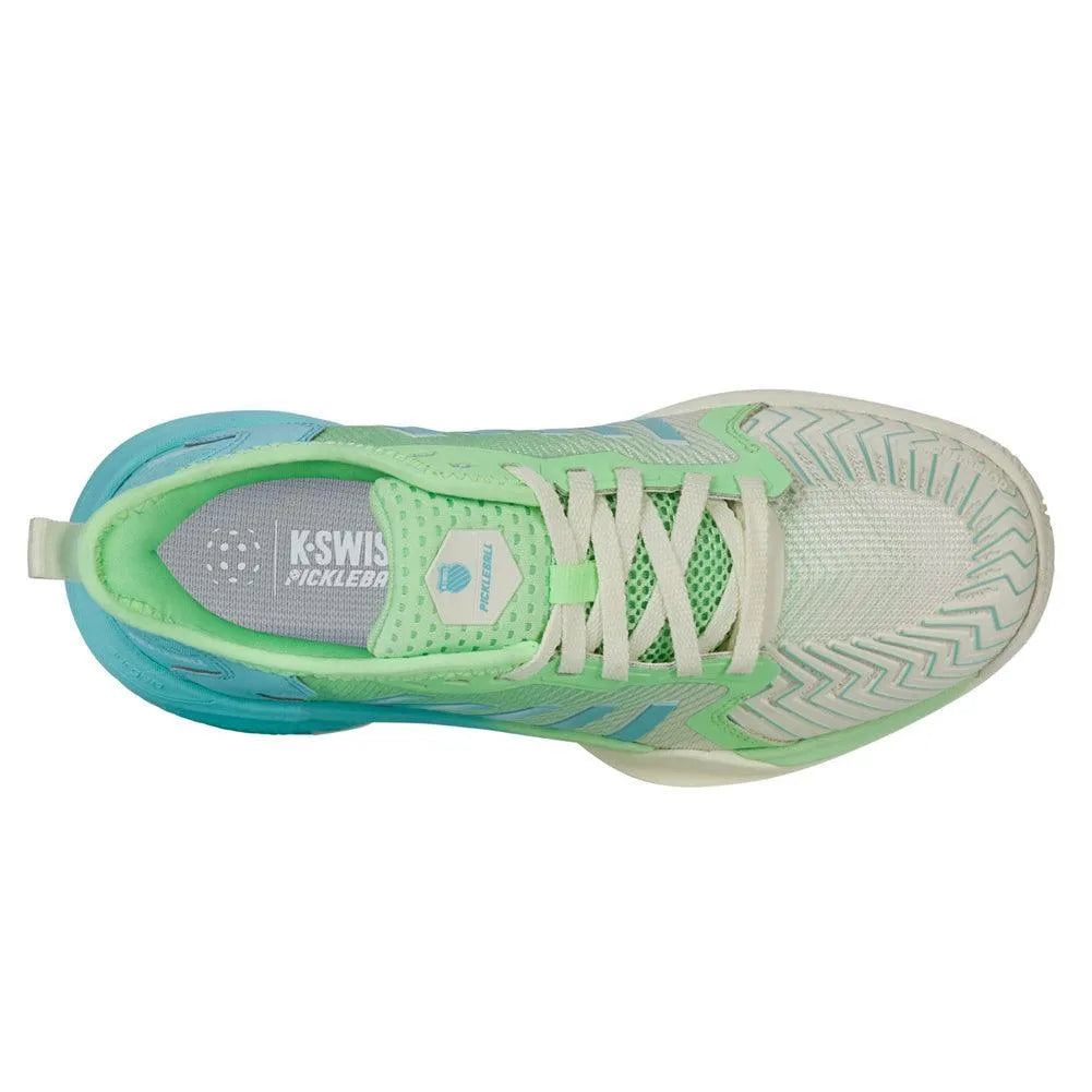 Women's Pickleball Supreme Shoes Egret and Patina Green