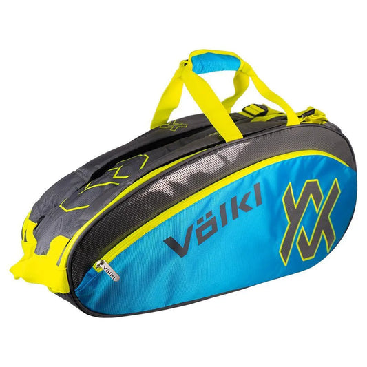 Tour 6 Pack Tennis Bag Charcoal and Neon Blue-Bags-Volkl-98657-DEFAULT-L-Tennis Express
