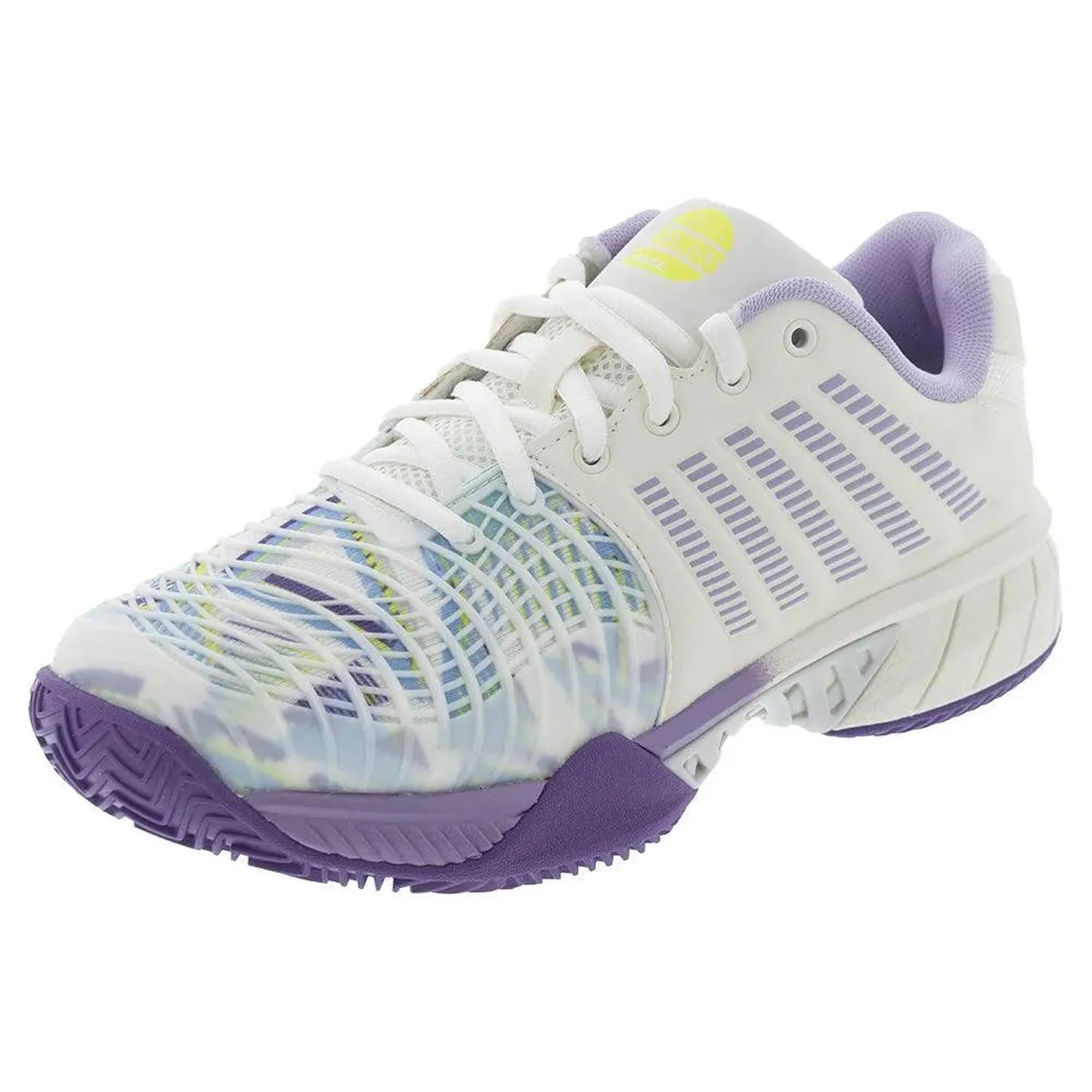 Women's Express Light 3 Padel Shoes Snow White and Purple Heat-Footwear-K-Swiss-98900-182F24-Tennis Express
