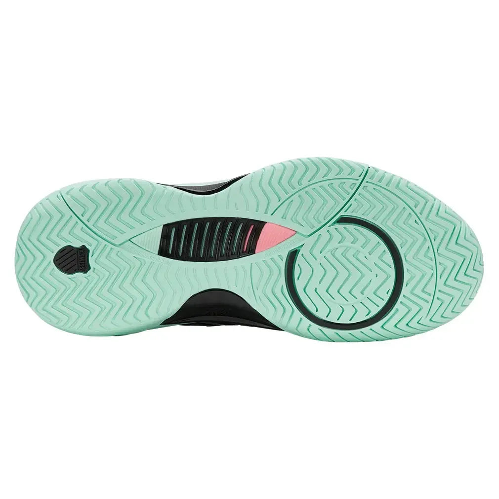 Women's Hypercourt Supreme 2 Tennis Shoes Black and Neon Mint