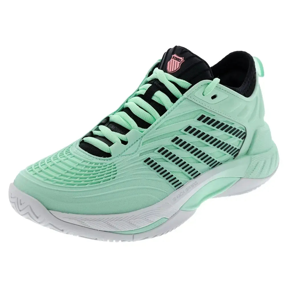 Women's Hypercourt Supreme 2 Tennis Shoes Neon Mint and Black-Footwear-K-Swiss-99071-368F25copy-Tennis Express