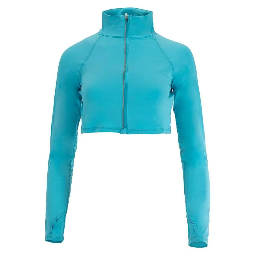 Women's Full Zip Tennis Crop Top