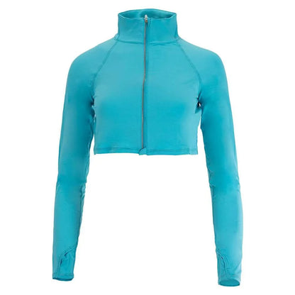 Women's Full Zip Tennis Crop Top