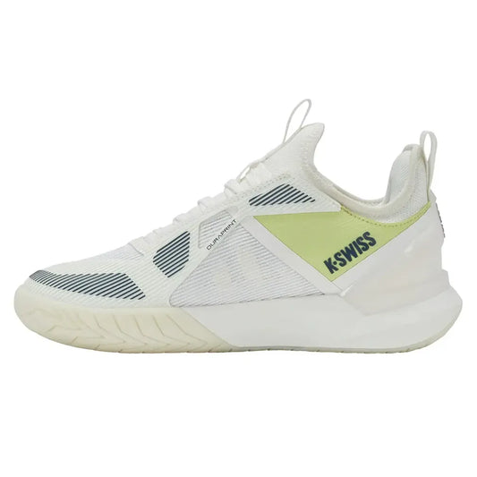Women's K-Frame Speed Tennis Shoes Blanc de Blanc and Luminary Green