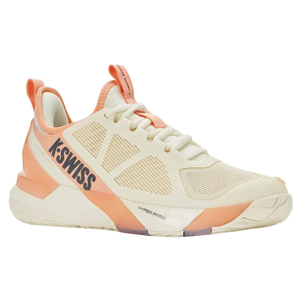 Women's K-Frame Speed Tennis Shoes Egret and Peach Parfait-Footwear-K-Swiss-99484-150U26-y-Tennis Express