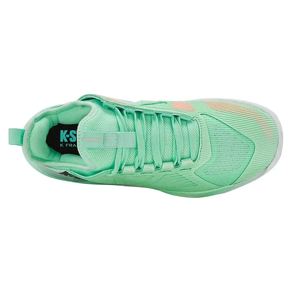Women's K-Frame Speed Tennis Shoes Soft Neon Mint and White