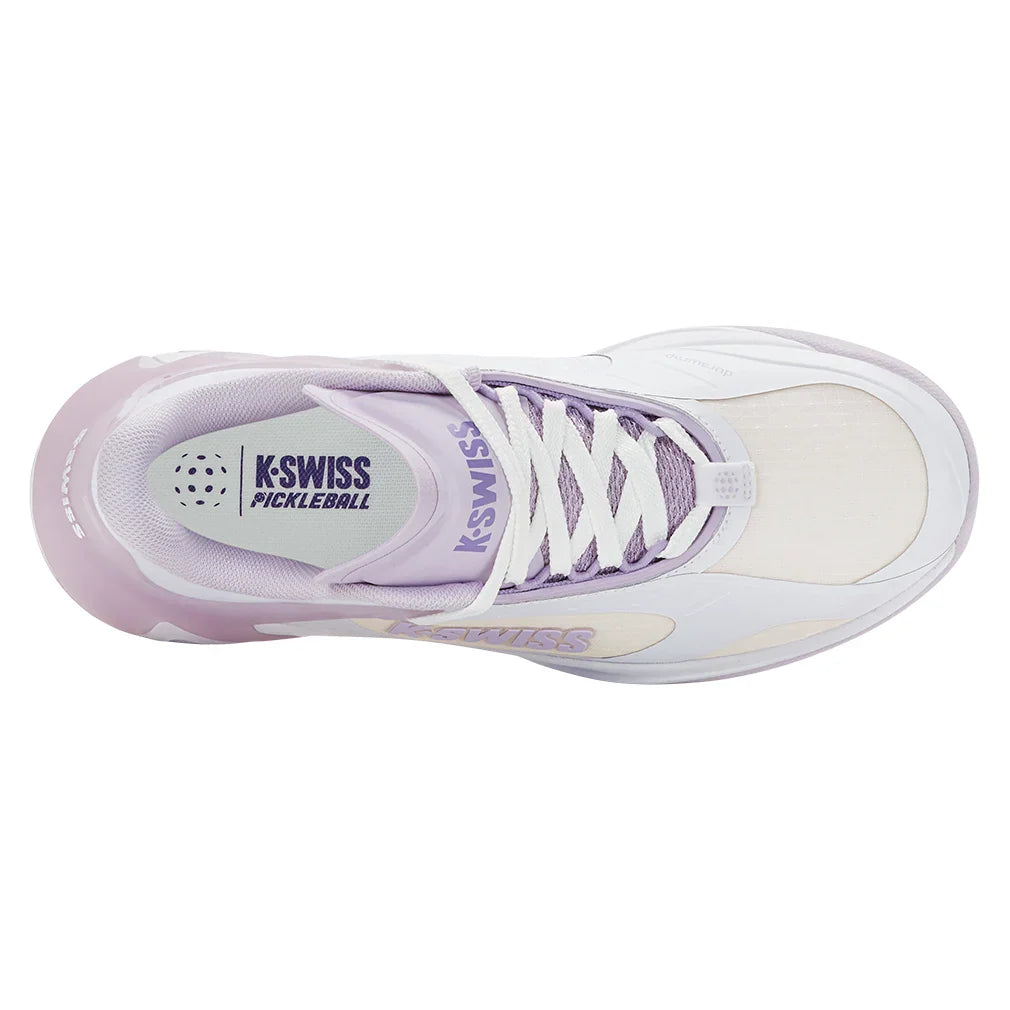 Women's K-Frame Pickleball Shoes White and Orchid Hush