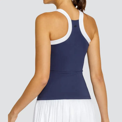 Women's Zoraya Hi-Neck Tennis Tank Navy Blue