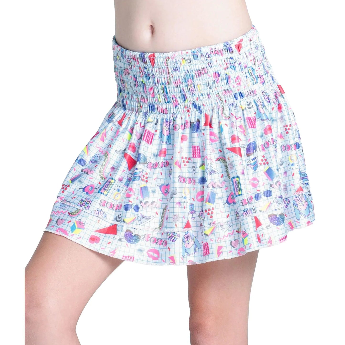 Girls' Diva Smocked Tennis Skort Multicolor