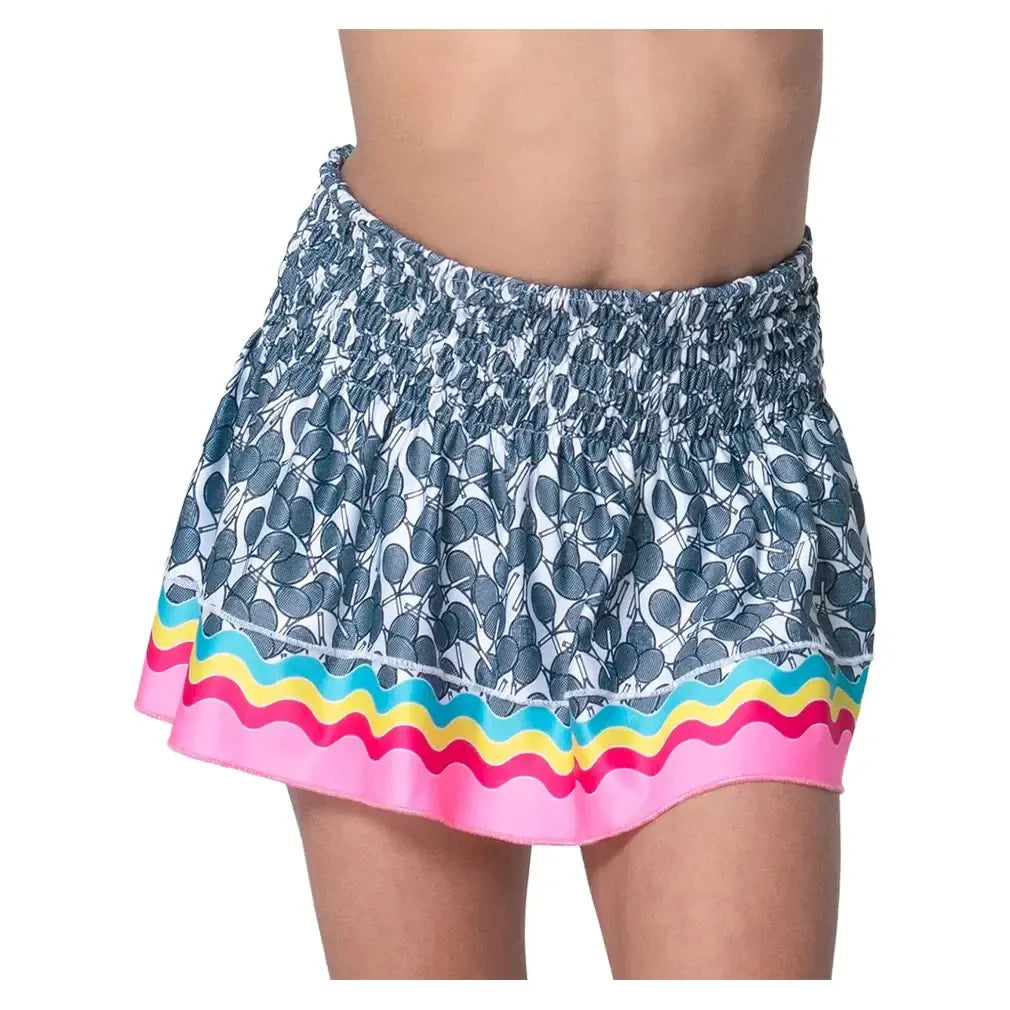 Girls' Hippy Smocked Tennis Skort Mulberry-Apparel-Lucky In Love-B134-18E955H25_59e738c3-8f56-4aa0-853e-a21b5c9b3aa2-Tennis Express