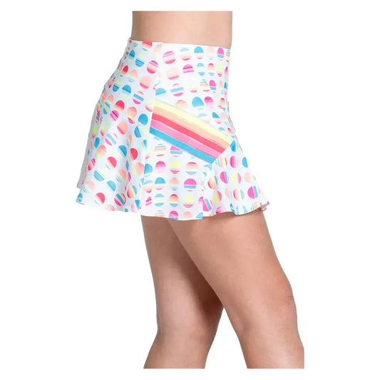 Girls' Retro Sunset Tennis Skort White