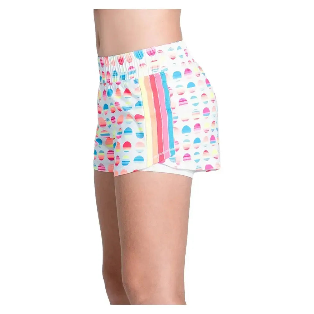 Girls' Retro Sunset Tennis Short White