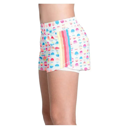 Girls' Retro Sunset Tennis Short White