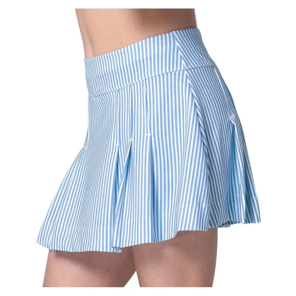 Girls' Linen Stripe Pleat Tennis Skort Periwinkle