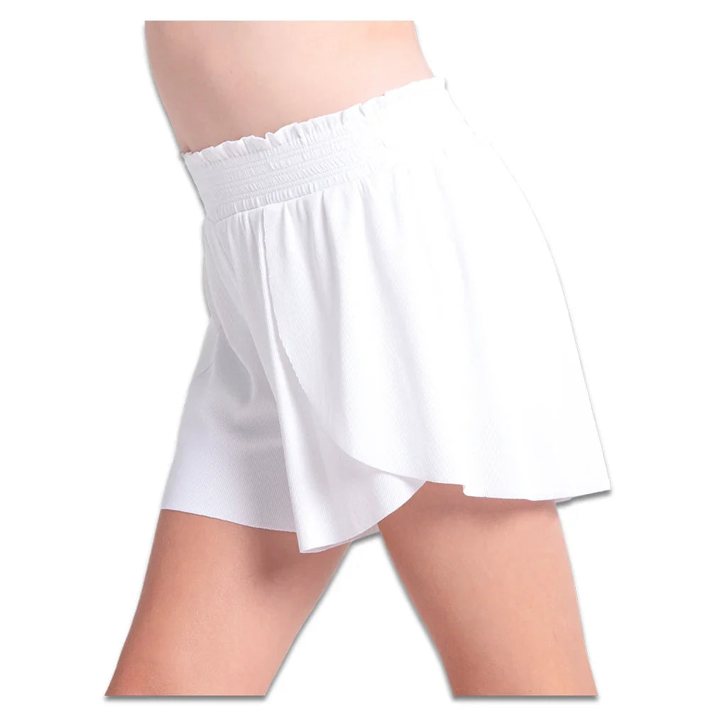 Girls' Crossover Flounce Tennis Short White
