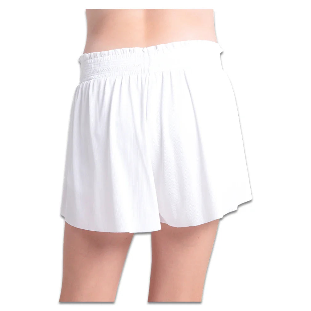 Girls' Crossover Flounce Tennis Short White